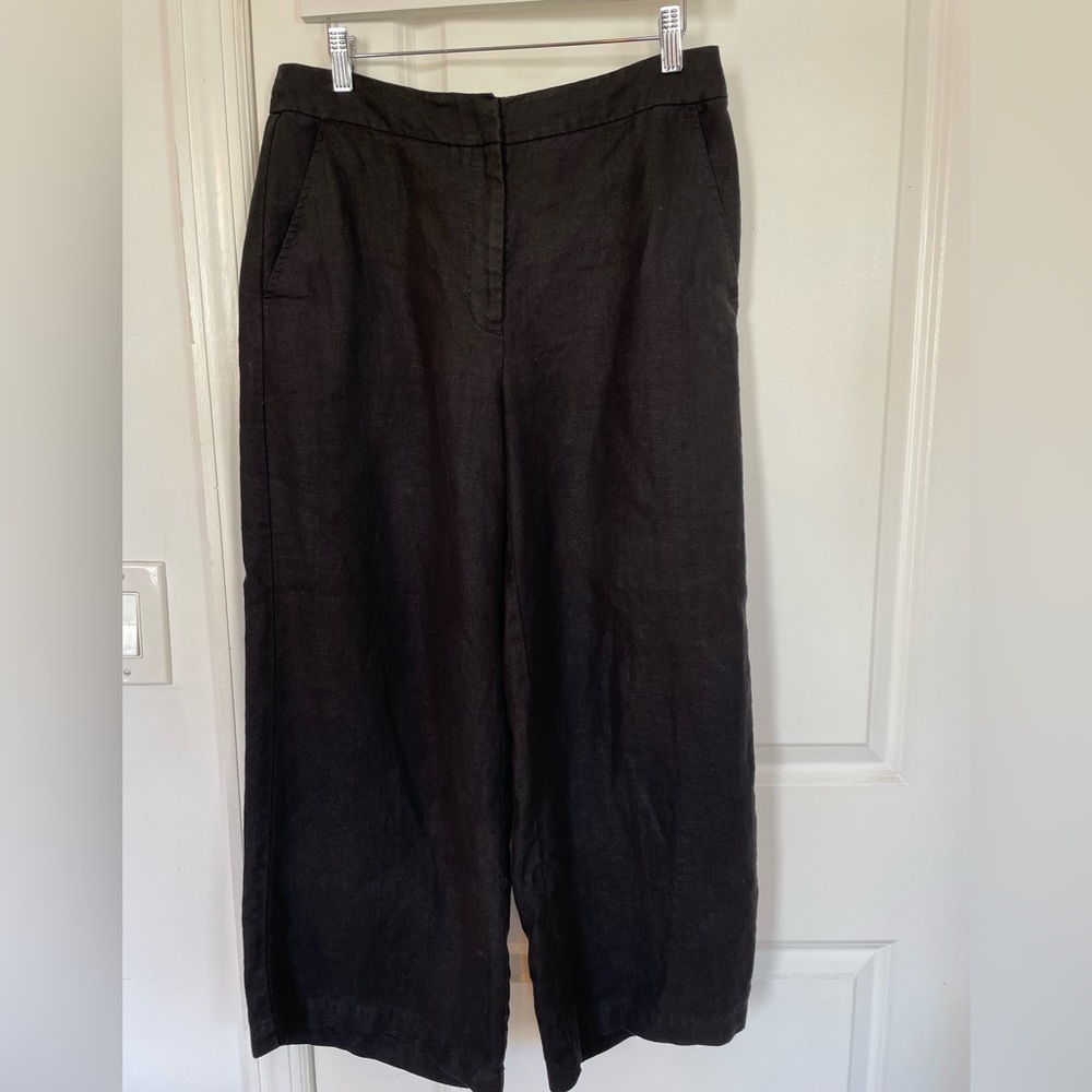 Black Eileen Fisher linen pants. Size Small.